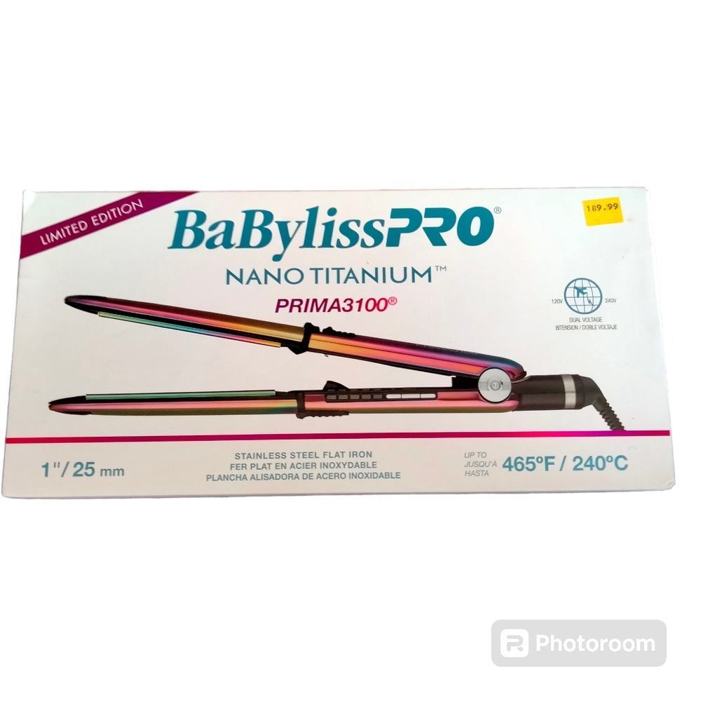 NWT Limited Edition BaByliss PRO NANO TITANIUM PRIMA3100 Flat Iron